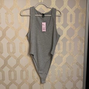Grey Waffle knit body suit